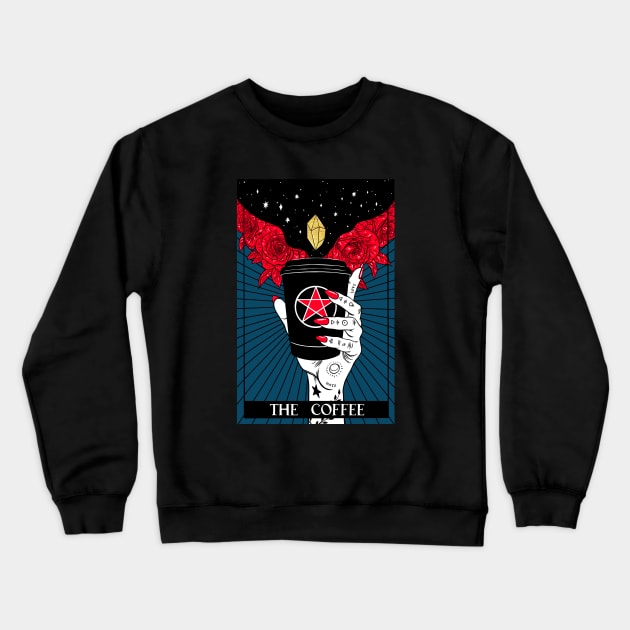 Tarot card The Coffee Crewneck Sweatshirt by OccultOmaStore